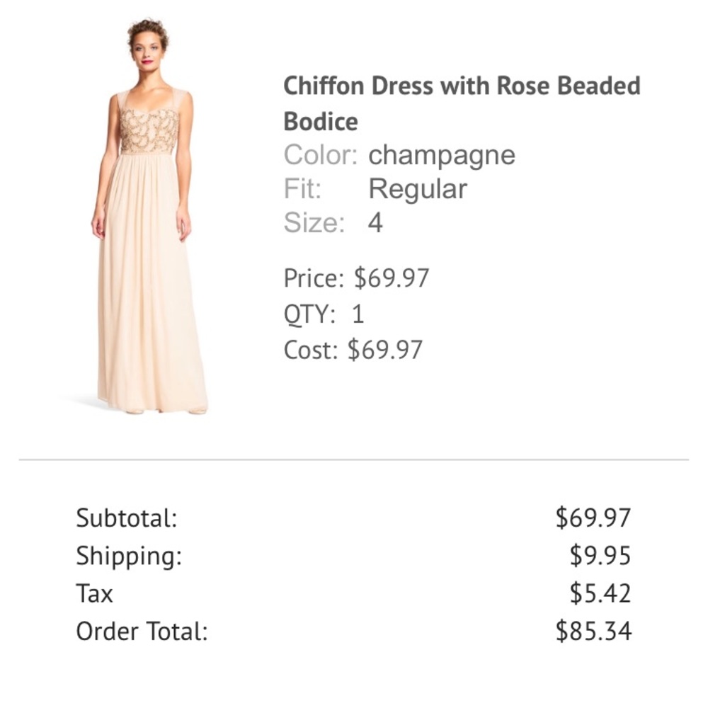 Adrianna Papell chiffon dress